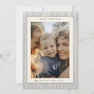 Elegant Striped Photo Holiday Card