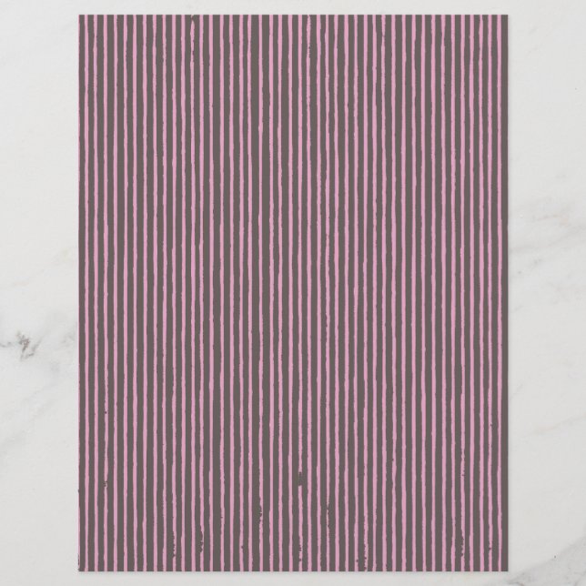 Elegant Striped Scrapbook Paper - grey and pink (Front)