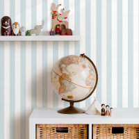 Elegant Striped Serene Pale Blue White