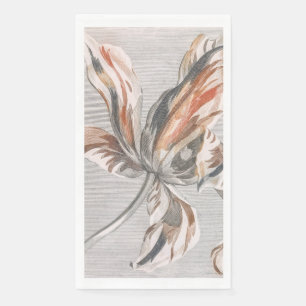 Elegant Striped Tulip Antique Flower Etching Napkin