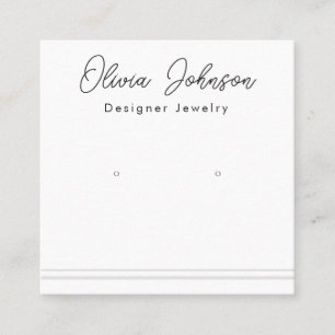 Elegant Stripes Modern Jewellery Earring Display Square Business Card