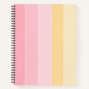 Elegant Stripes Pastel Colours Pink Vanilla Yellow Notebook