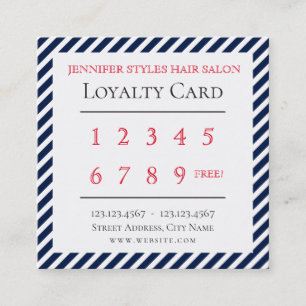 Elegant stripes pattern loyalty blue card