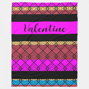 Elegant Stripes Pattern Romantic Boho Valentine Fleece Blanket