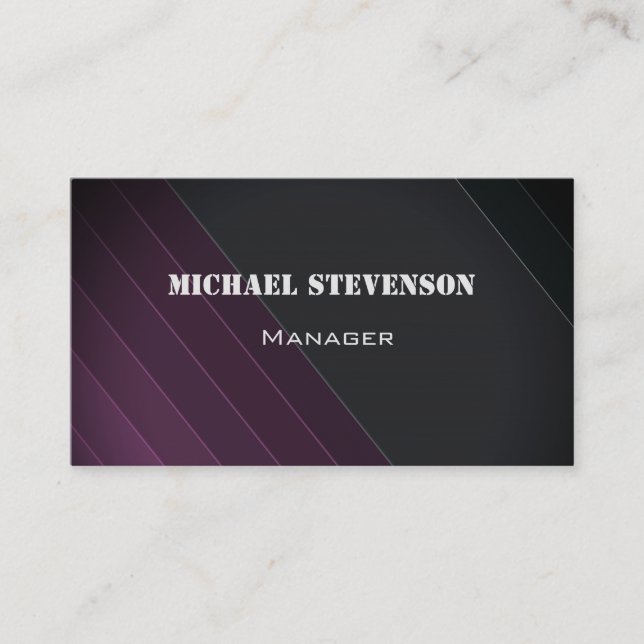 Elegant, stripes, striped pattern business card (Front)
