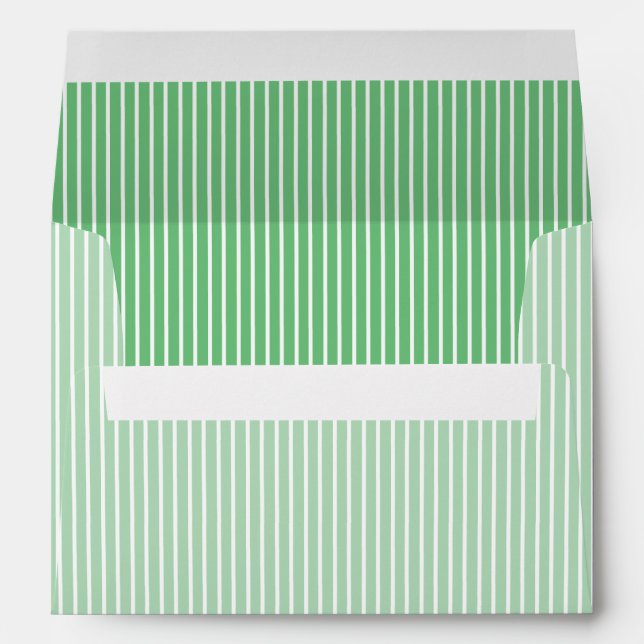 Elegant Stripes White - Summer Green Envelope (Back (Bottom))