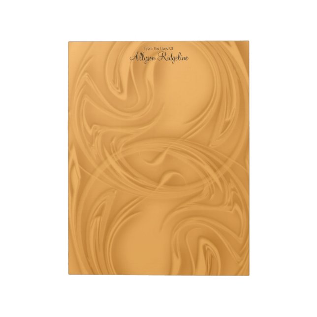 Elegant Strokes Over Orange Abstract Notepad (Rotated)