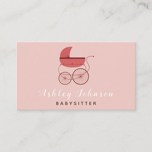 Elegant Stroller Babysitter Nanny Elegant Classic Business Card (Front)
