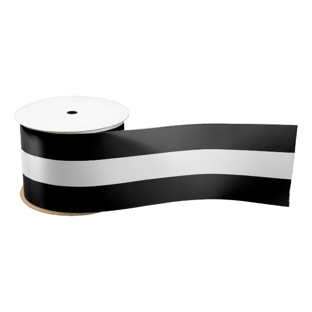 Elegant Style Chic Black and white stripes pattern Satin Ribbon (Spool)