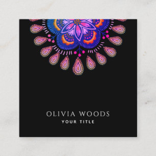 Elegant Stylised Mandala  Square Business Card
