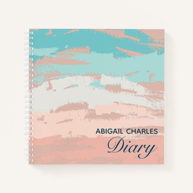 Elegant Stylish Abstract Art Trendy Diary  Notebook (Front)