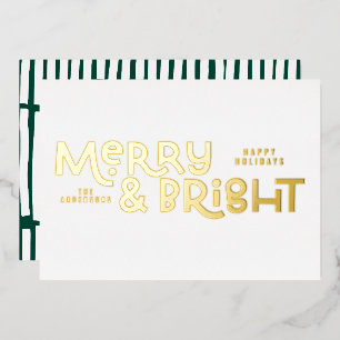 elegant stylish All is bright Christmas Foil Hol Holiday Card