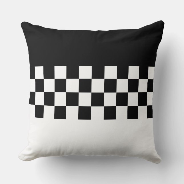 Elegant Stylish Black and White Cushion (Front)