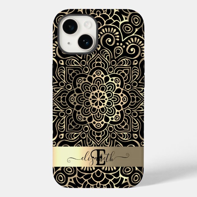 Elegant Stylish Black Gold Mandala    Case-Mate iPhone Case (Back)