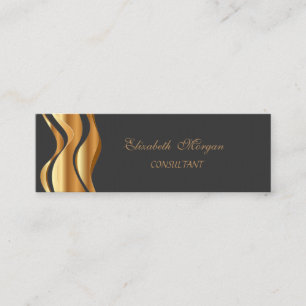Elegant Stylish Black- Gold Mini Business Card