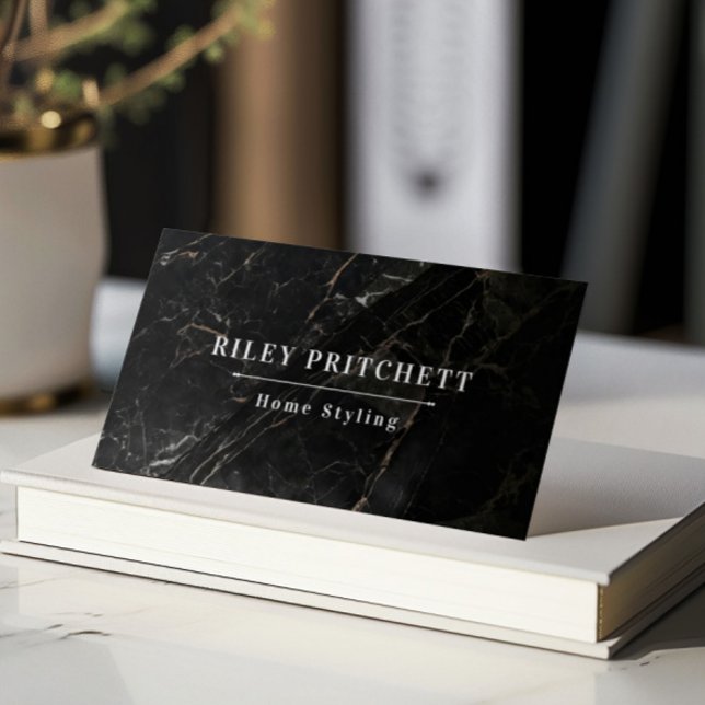 Elegant Stylish Black Marble Business Card (Creator Uploaded)