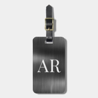 Elegant Stylish Black Metal 2 Monogram Initial