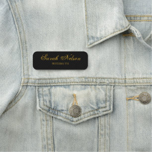 Elegant Stylish Black Name Tag