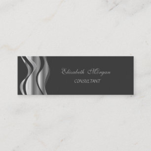 Elegant Stylish Black-Silver Mini Business Card