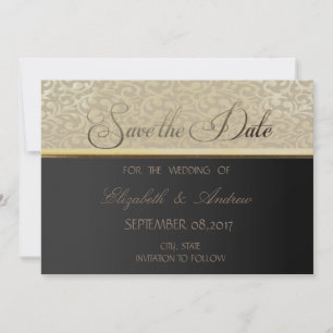 Elegant Stylish Black Wedding Save the date