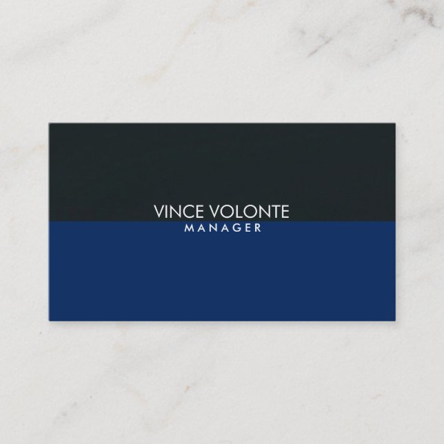 Elegant Stylish Blue Grey Black Professional Business Card (Front)