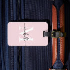 Elegant Stylish Blush Pink Monogram Initial Script