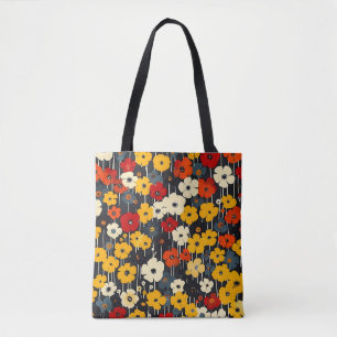 Elegant Stylish Boho Colourful Botanical Floral Tote Bag
