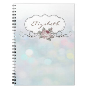 Elegant Stylish ,Bokeh,Rose Notebook