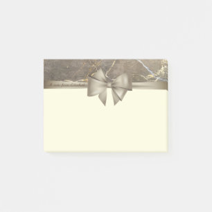 Elegant Stylish, Bow, Marble Post-it Notes