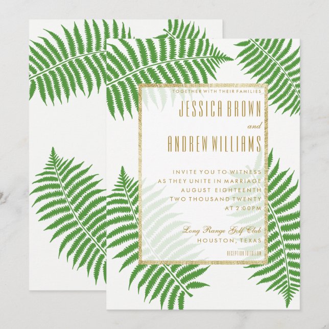 Elegant, Stylish Bracken Wedding Invitation (Front/Back)