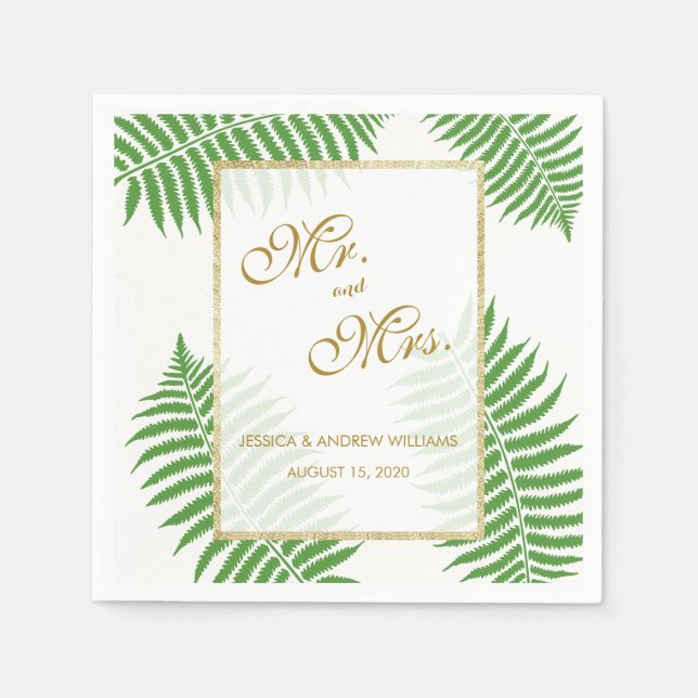 Elegant Stylish Bracken Wedding Napkin (Front)