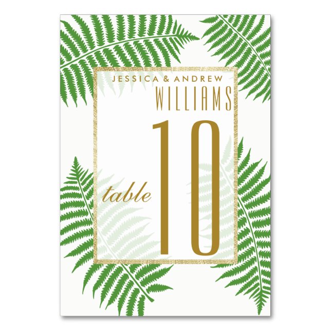 Elegant Stylish Bracken Wedding Table Number (Front)