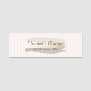 Elegant Stylish, Brush Stroke,Stripes Name Tag