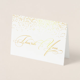 Elegant Stylish Calligraphy Script Thank You Foil Card