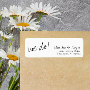 Elegant Stylish Calligraphy Wedding Return Address Label