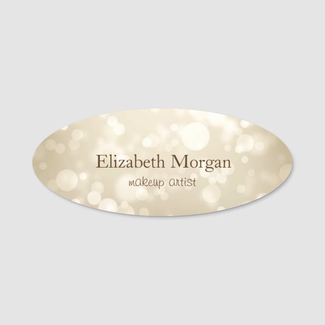 Elegant Stylish Chic Bokeh Name Tag (Front)