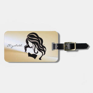 Elegant Stylish Chic -Girl Silhouette,Personalised Luggage Tag