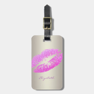 Elegant Stylish Chic - Glittery Lips,Personalised Luggage Tag