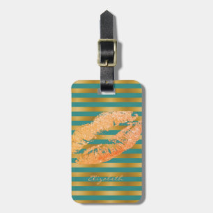 Elegant Stylish Chic - Glittery Lips,Personalised Luggage Tag