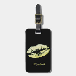 Elegant Stylish Chic - Glittery Lips,Personalised Luggage Tag