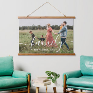elegant stylish chic handwriting family photo hanging tapestry