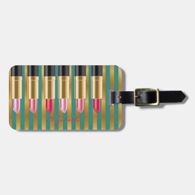Elegant Stylish Chic -Lipsticks,Personalised Luggage Tag (Front Horizontal)