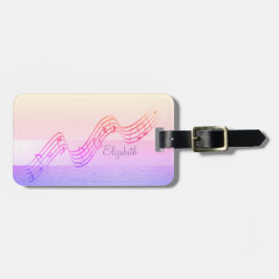 Elegant Stylish Chic, Music Notes Luggage Tag