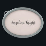 Elegant Stylish Chic Plain Handwriting Script Belt Buckle<br><div class="desc">Looking for a beautiful calligraphy with an aesthetic handwriting? This simple,  eye-catching design is for you. This product immediately impresses those who see it. The fine and tasteful design will immediately reflect the quality of your relationship and family.</div>