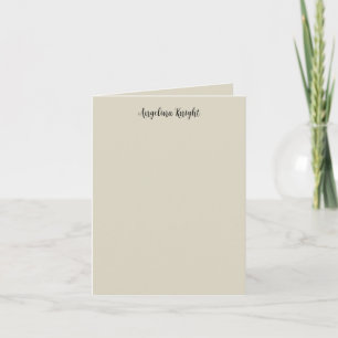 Elegant Stylish Chic Plain Handwriting Script Note Card