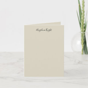 Elegant Stylish Chic Plain Handwriting Script Note Card