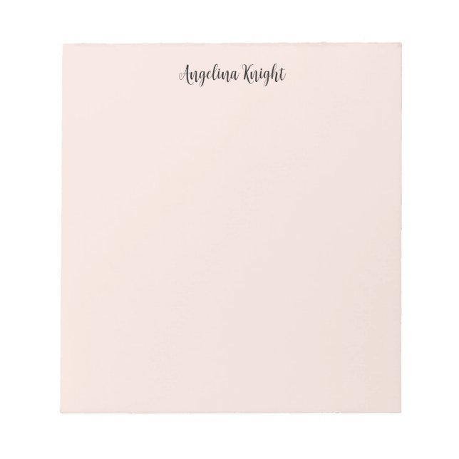 Elegant Stylish Chic Plain Handwriting Script Notepad (Front)