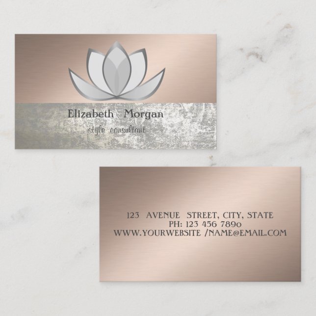 Elegant Stylish Chic Pofessional Lotus Business Ca Business Card (Front/Back)