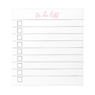 Elegant Stylish Chic To-Do List Handwriting Script Notepad