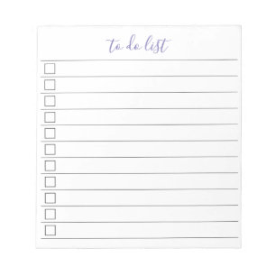 Elegant Stylish Chic To-Do List Handwriting Script Notepad